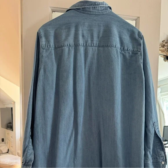 Frank & Eileen Mary shirt dress in vintage stonewashed indigo denim. Size Large. - Picture 5 of 10